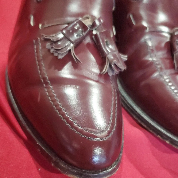 Allen Edmonds Burgandy Grayson Leather Slip-On Tassle Loafers main image 4